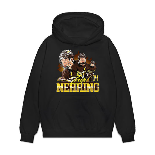 Western Michigan - NCAA Men's Ice Hockey : Zach Nehring - Collage Premium Hooded Sweatshirt-0