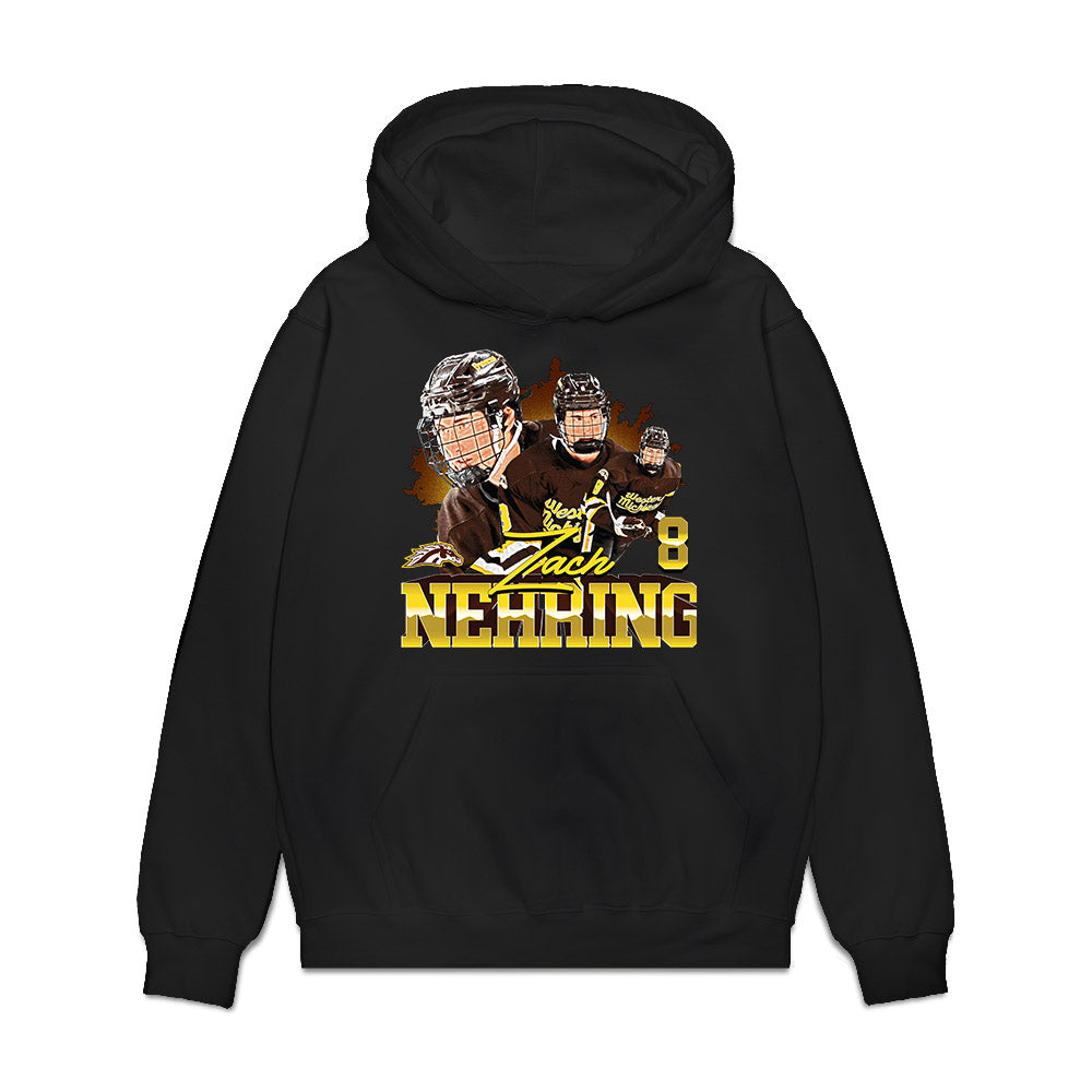 Western Michigan - NCAA Men's Ice Hockey : Zach Nehring - Collage Premium Hooded Sweatshirt-0