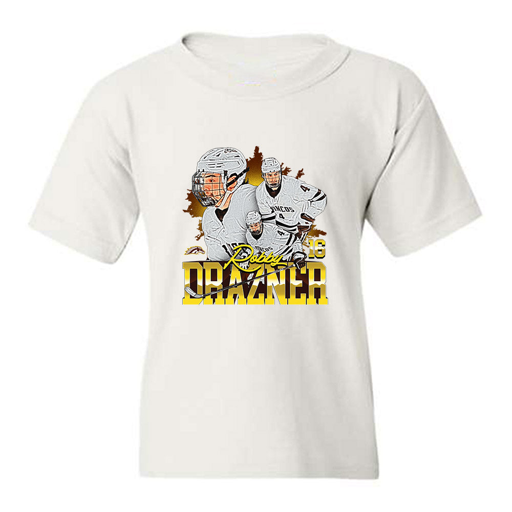Western Michigan - NCAA Men's Ice Hockey : Robby Drazner - Collage Youth T-Shirt-0