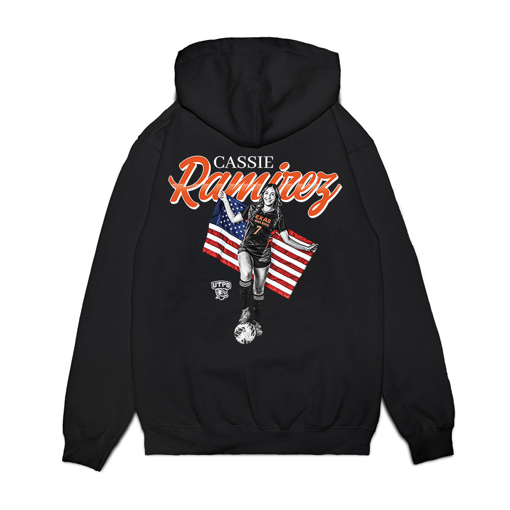 UTPB - NCAA Women's Soccer : Cassie Ramirez - Graphic Tee Premium Hooded Sweatshirt-1