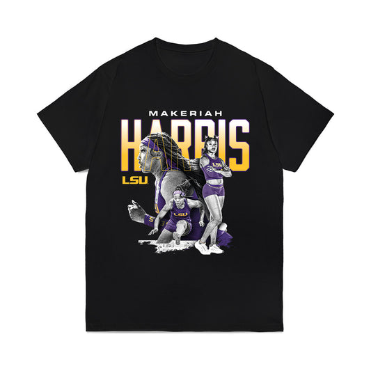 LSU - NCAA Women's Track & Field : Makeriah Harris - Collage Comfort Colors T-Shirt-0