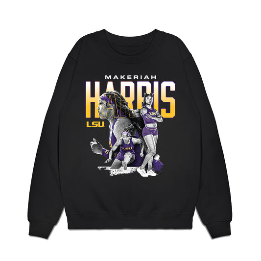 LSU - NCAA Women's Track & Field : Makeriah Harris - Collage Premium Crewneck Sweatshirt-0