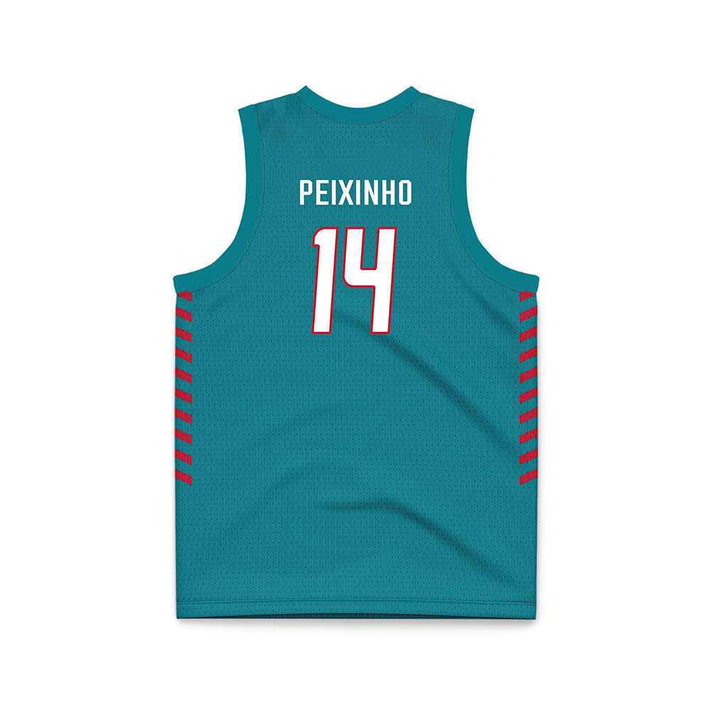 New Mexico - NCAA Women's Basketball : Leonor Peixinho - Turquoise Basketball Jersey-1