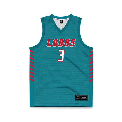 New Mexico - NCAA Women's Basketball : Destinee Hooks - Turquoise Basketball Jersey-0