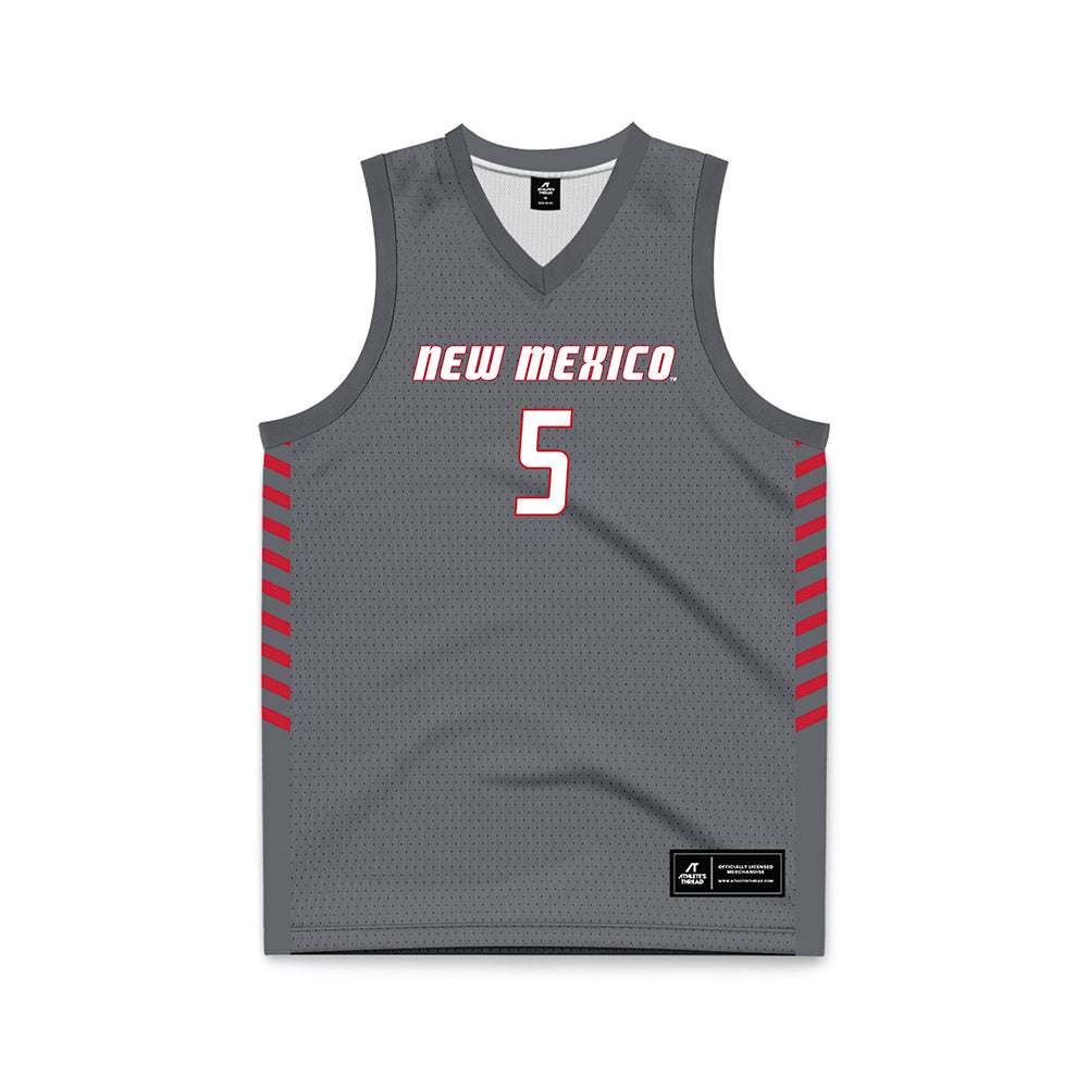 New Mexico - NCAA Women's Basketball : Kaia Foster - Anthracite Basketball Jersey-0
