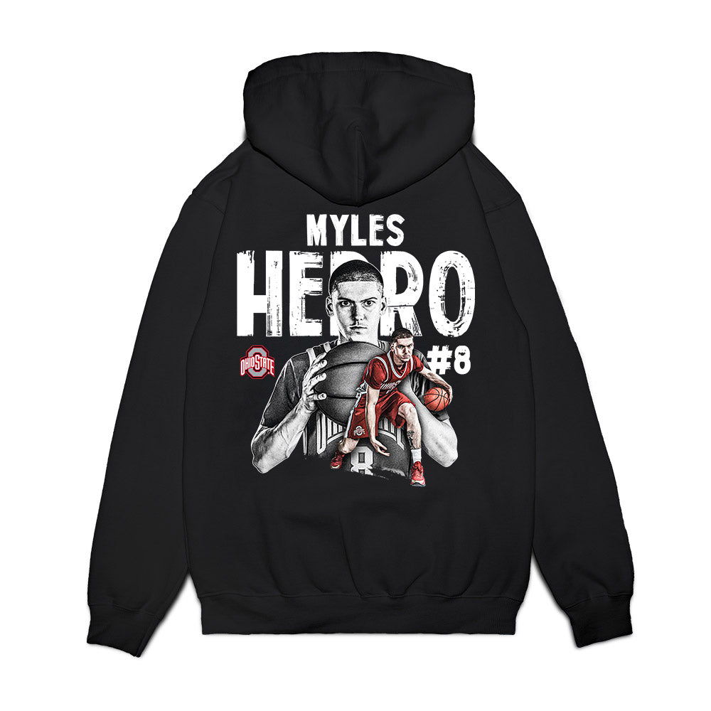 Ohio State - NCAA Men's Basketball : Myles Herro - Collage Premium Hooded Sweatshirt-1