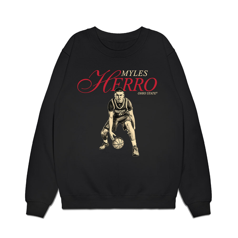 Ohio State - NCAA Men's Basketball : Myles Herro - Legacy Premium Crewneck Sweatshirt-0