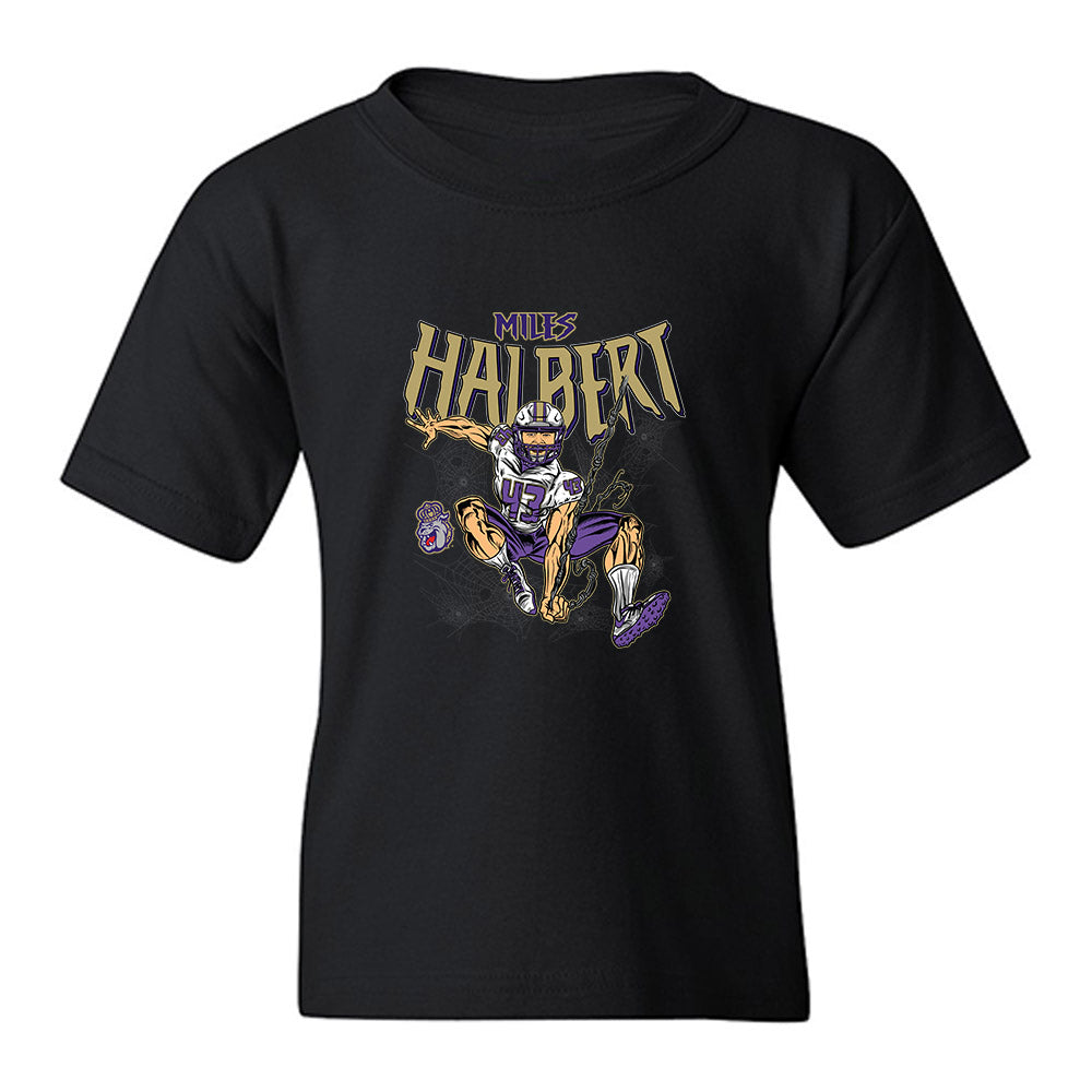 JMU - NCAA Football : Miles Halbert - SpiderMiles Youth T-Shirt-0