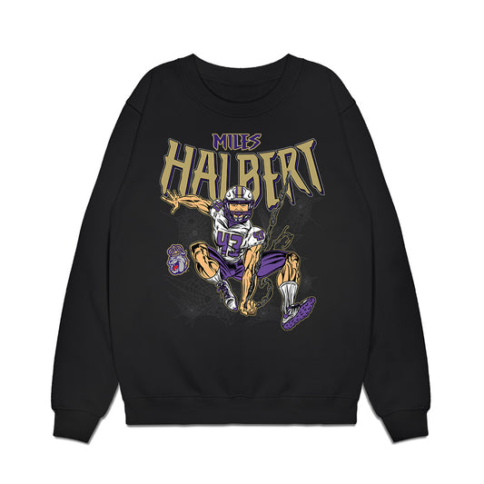 JMU - NCAA Football : Miles Halbert - SpiderMiles Premium Crewneck Sweatshirt-0