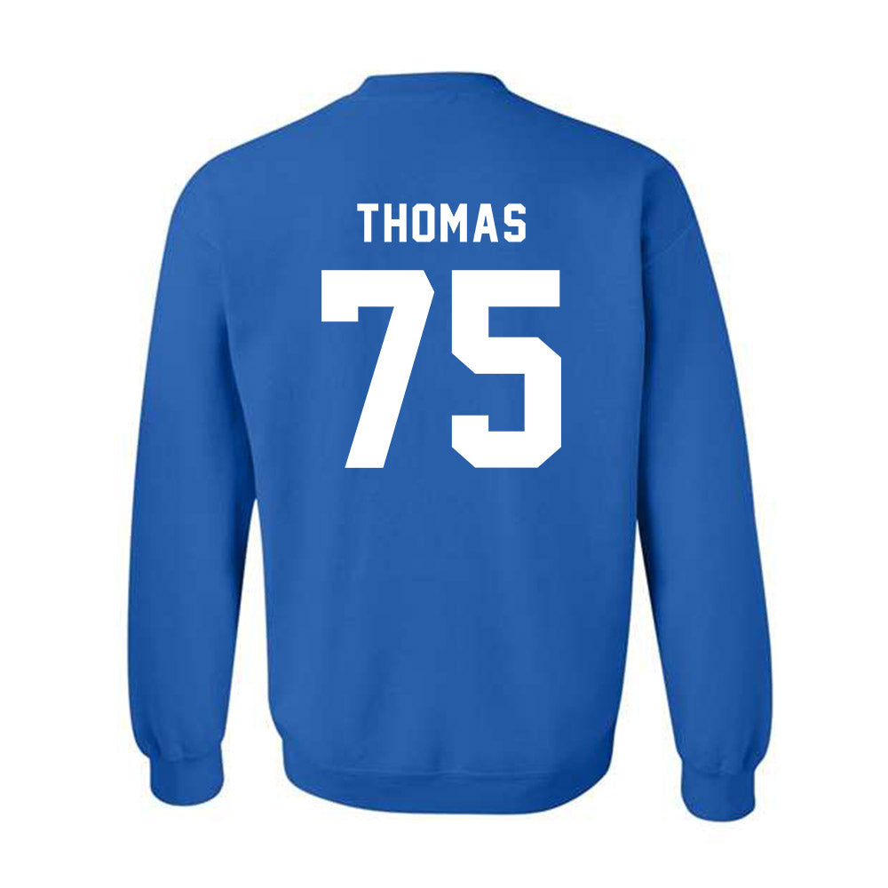 Buffalo - NCAA Football : Ahmaan Thomas - Buffalo vs Everybody Crewneck Sweatshirt-1