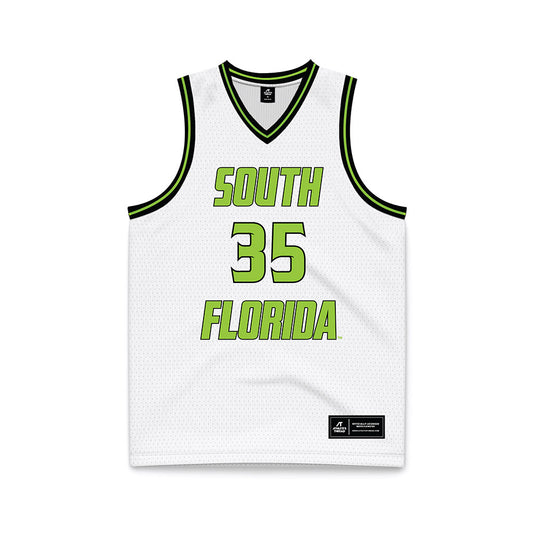 USF - NCAA Men's Basketball : Izaiyah Nelson - White Basketball Jersey-0