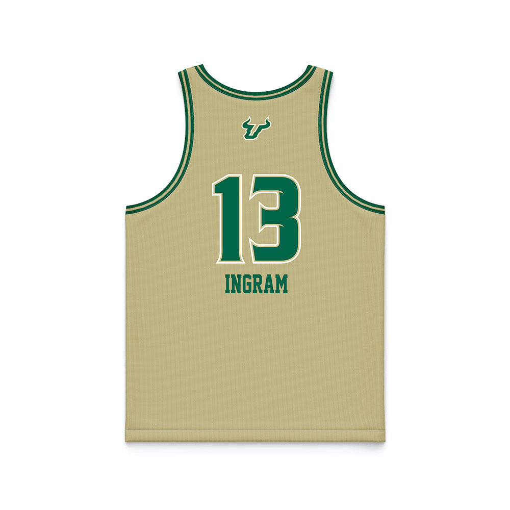 USF - NCAA Women's Basketball : Stefanie Ingram - Gold Basketball Jersey-1