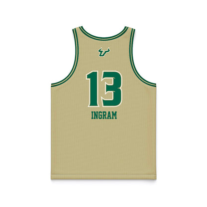 USF - NCAA Women's Basketball : Stefanie Ingram - Gold Basketball Jersey-1