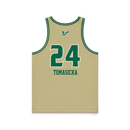 USF - NCAA Women's Basketball : Raina Tomasicka - Gold Basketball Jersey-1