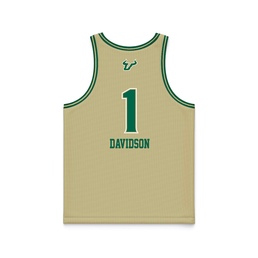 USF - NCAA Women's Basketball : Katie Davidson - Gold Basketball Jersey-1