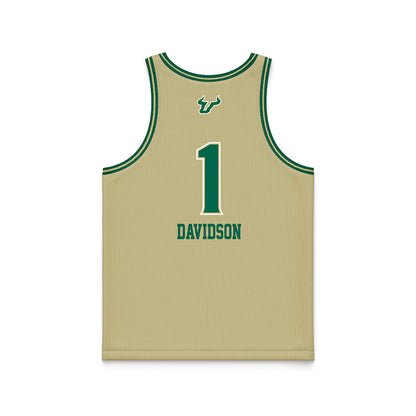 USF - NCAA Women's Basketball : Katie Davidson - Gold Basketball Jersey-1