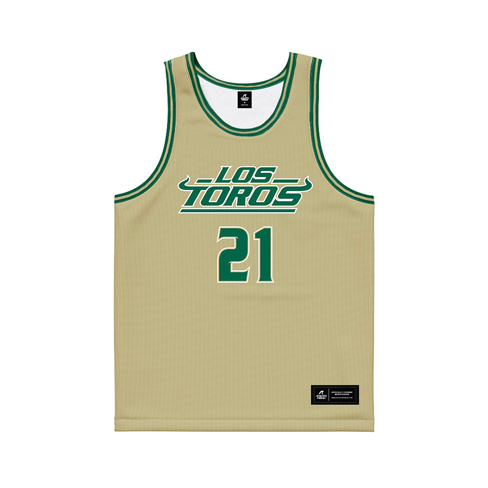 USF - NCAA Women's Basketball : Lor Mputu - Gold Basketball Jersey-0