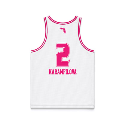 USF - NCAA Women's Basketball : Yana Karamfilova - White Basketball Jersey-1
