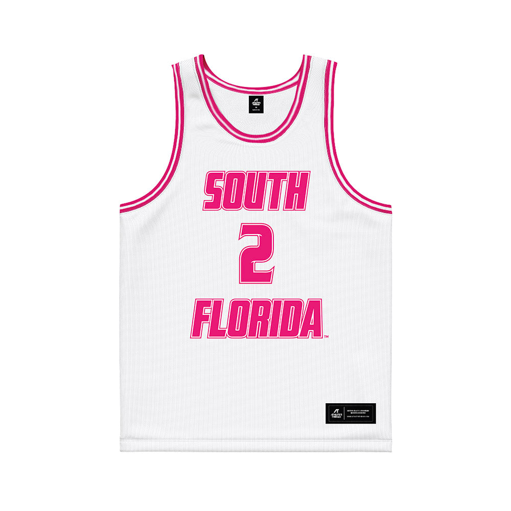 USF - NCAA Women's Basketball : Yana Karamfilova - White Basketball Jersey-0