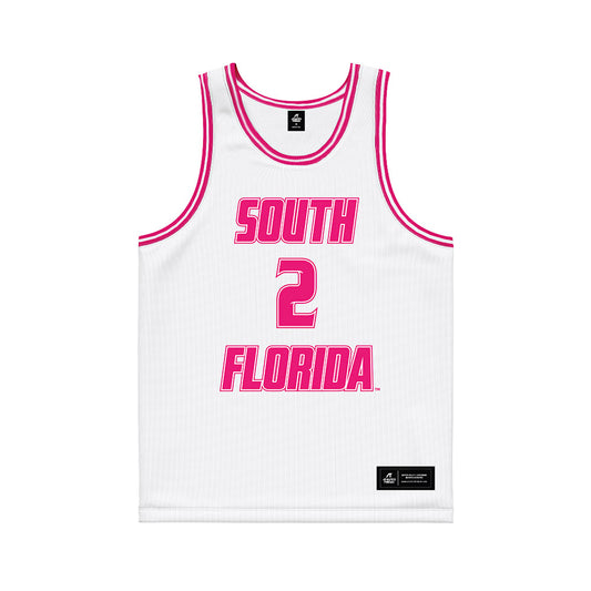 USF - NCAA Women's Basketball : Yana Karamfilova - White Basketball Jersey-0