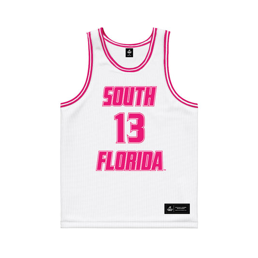 USF - NCAA Women's Basketball : Stefanie Ingram - White Basketball Jersey-0