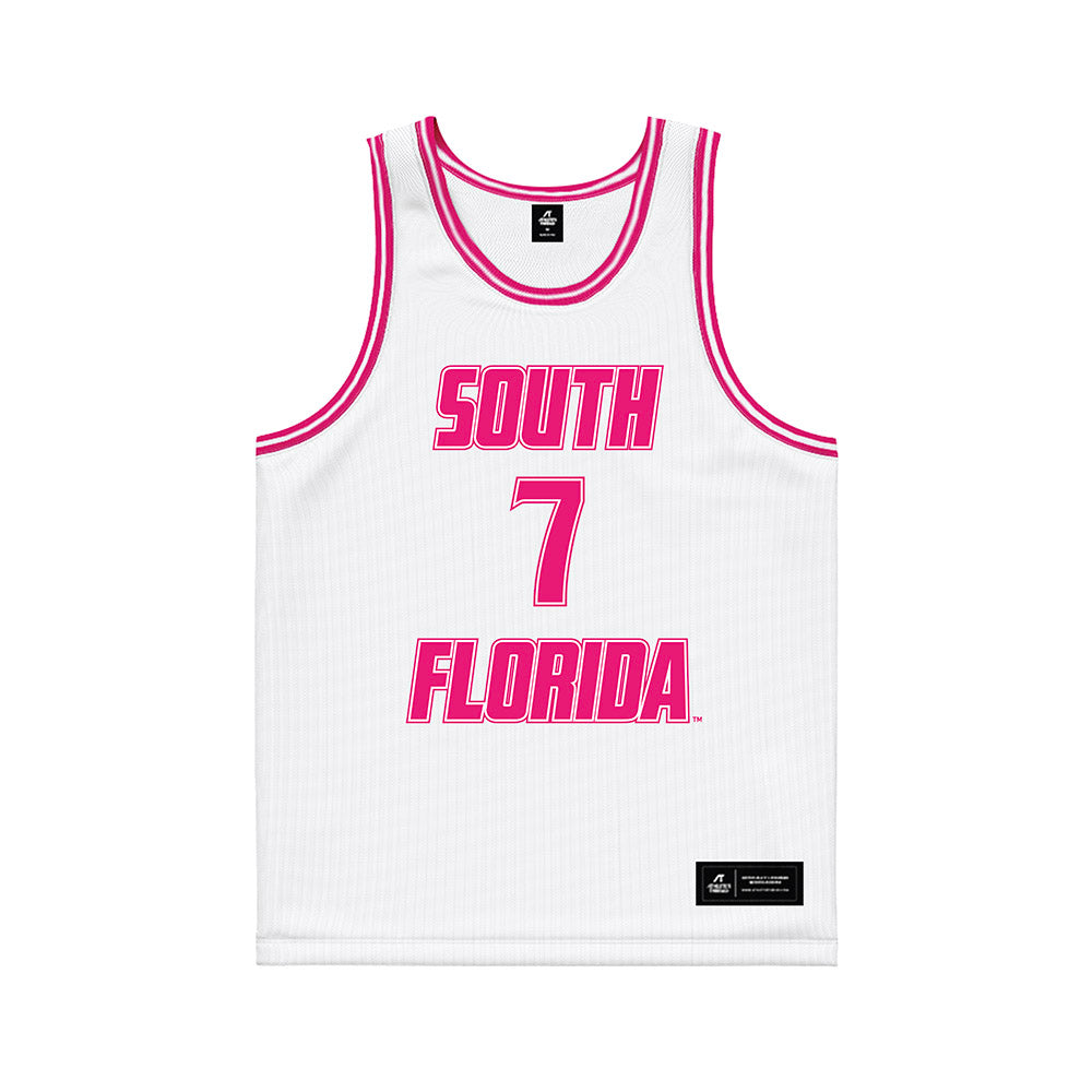 USF - NCAA Women's Basketball : Lana Vukcevic - White Basketball Jersey-0