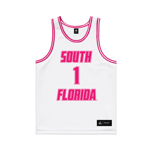 USF - NCAA Women's Basketball : Katie Davidson - White Basketball Jersey-0