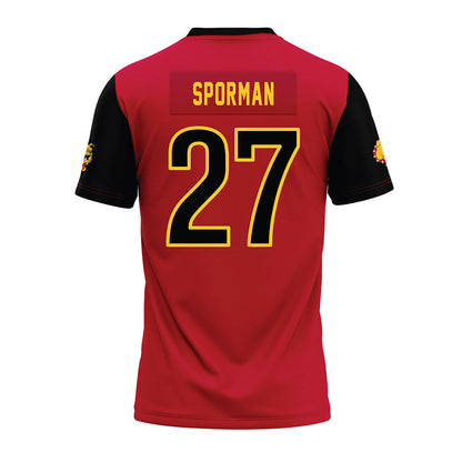 Ferris State - NCAA Football : Ben Sporman - Red Premium Football Jersey-1