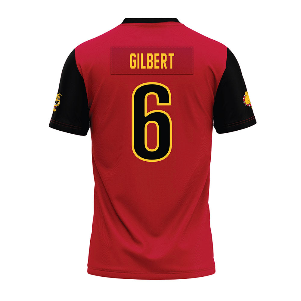 Ferris State - NCAA Football : James Gilbert - Red Premium Football Jersey-1