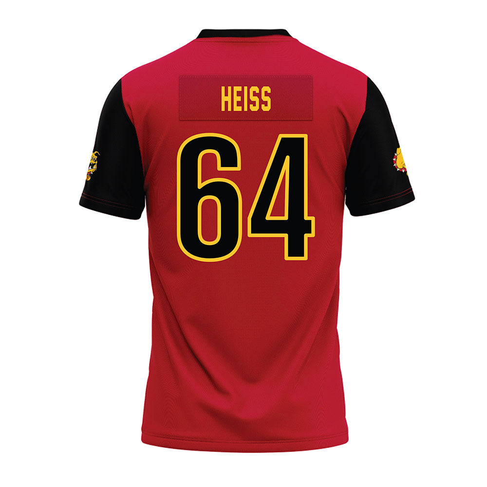 Ferris State - NCAA Football : Cameron Heiss - Red Premium Football Jersey-1