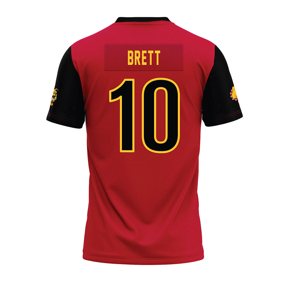 Ferris State - NCAA Football : Taariik Brett - Red Premium Football Jersey-1