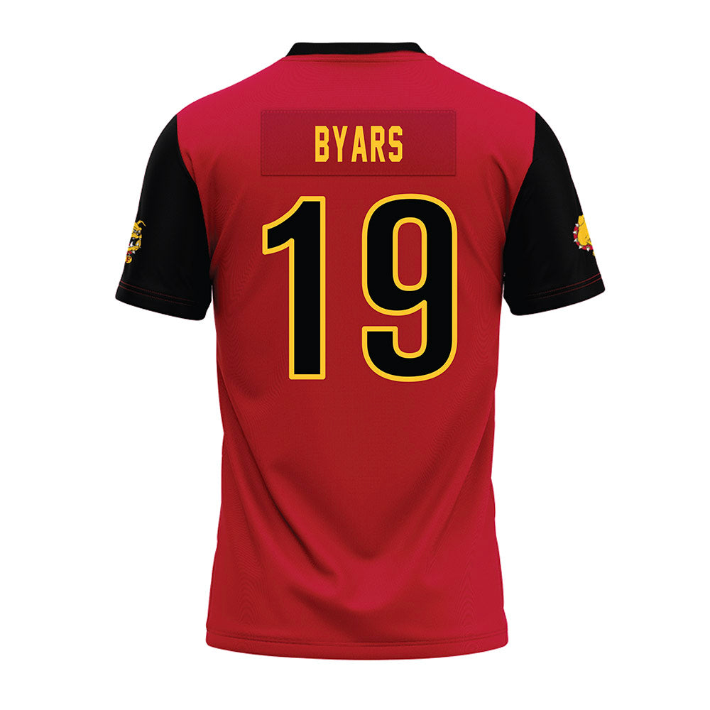 Ferris State - NCAA Football : Zay Byars - Red Premium Football Jersey-1
