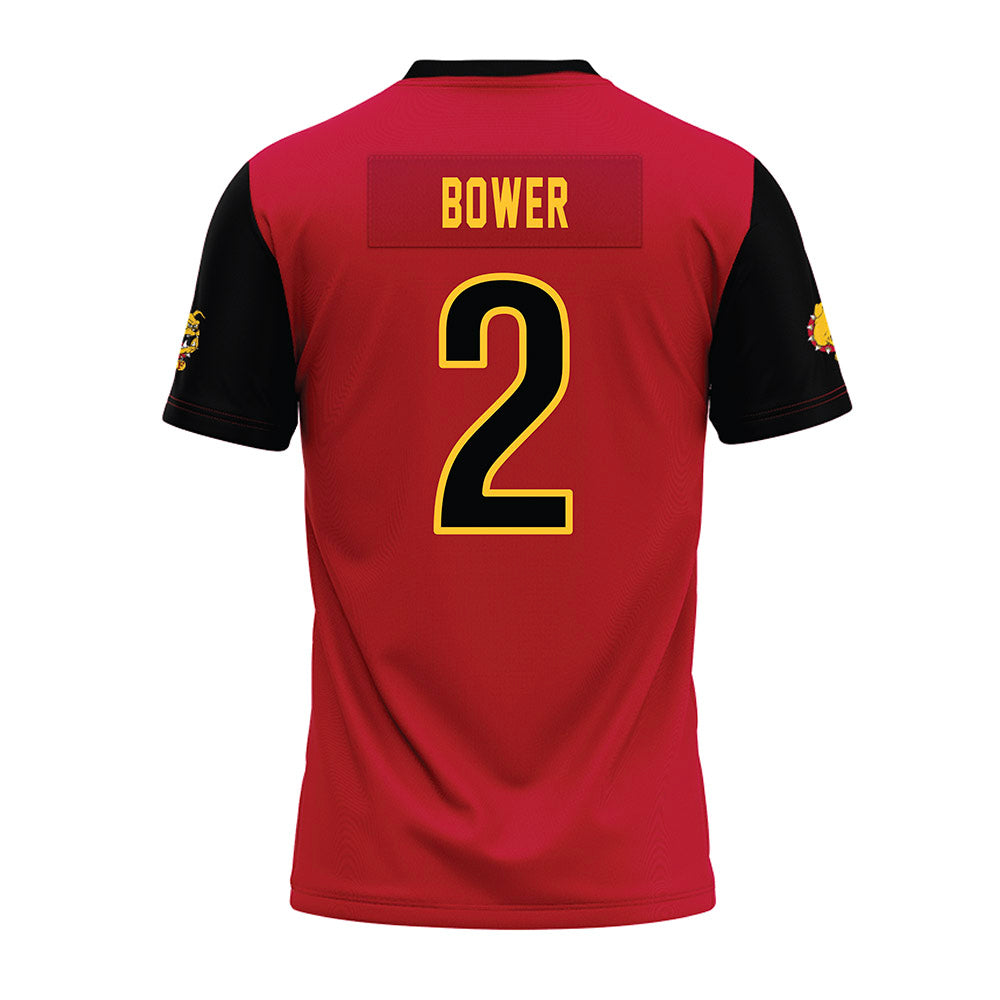 Ferris State - NCAA Football : Wyatt Bower - Red Premium Football Jersey-1