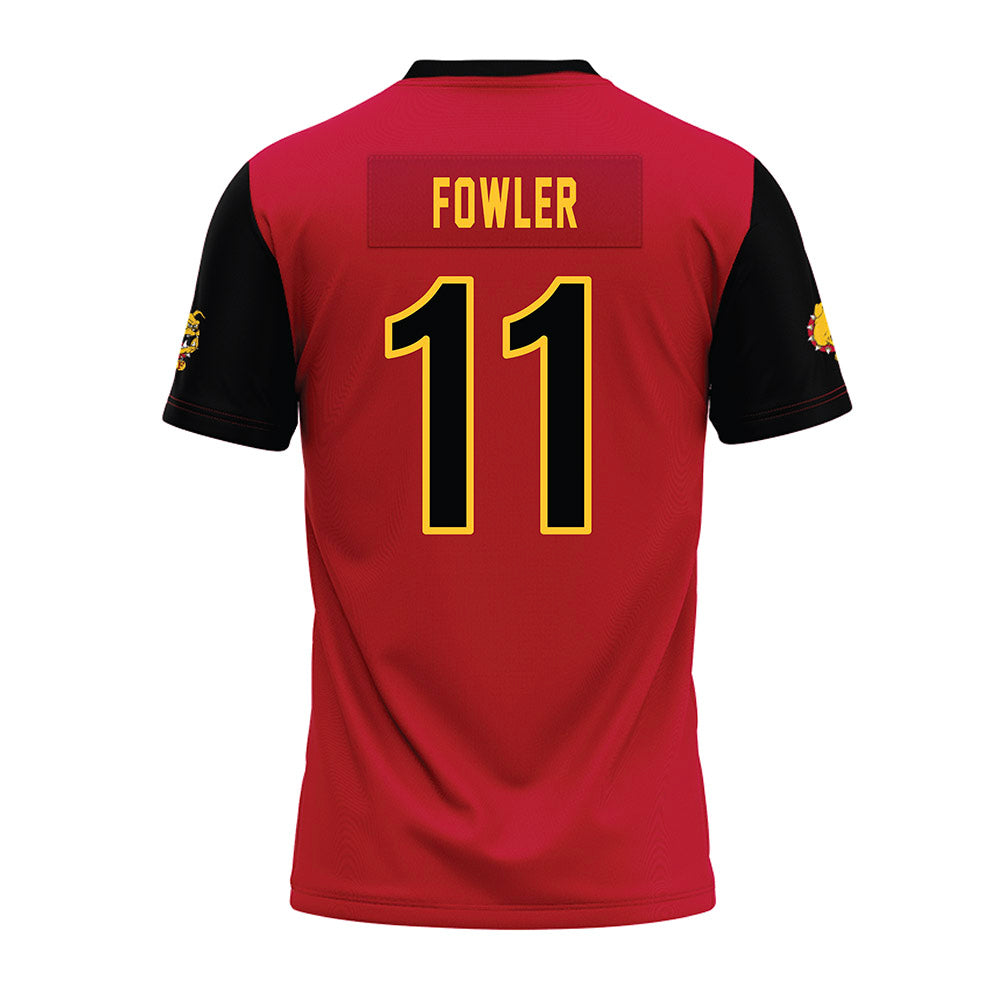 Ferris State - NCAA Football : Tyrone Fowler - Red Premium Football Jersey-1