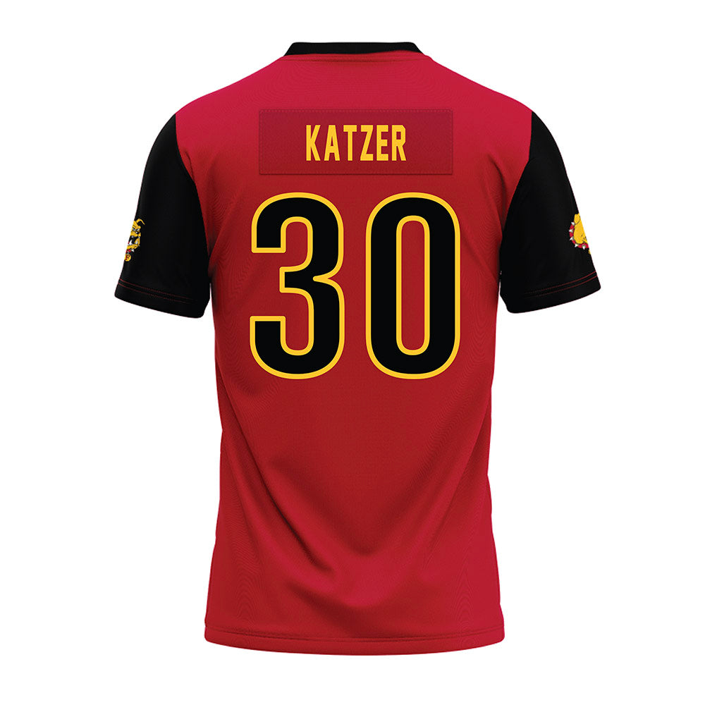 Ferris State - NCAA Football : Kannon Katzer - Red Premium Football Jersey-1