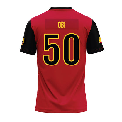 Ferris State - NCAA Football : Chimdindu Obi - Red Premium Football Jersey-1