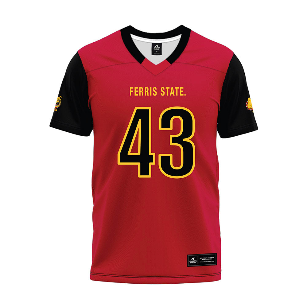 Ferris State - NCAA Football : Razah Townsend - Red Premium Football Jersey-0