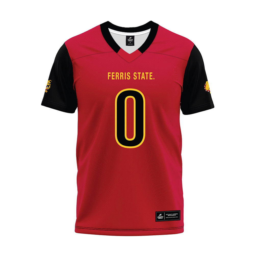 Ferris State - NCAA Football : Jacarvis Alexandre - Red Premium Football Jersey-0