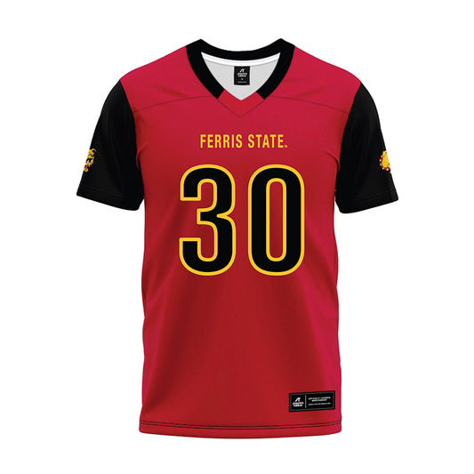 Ferris State - NCAA Football : Kannon Katzer - Red Premium Football Jersey-0