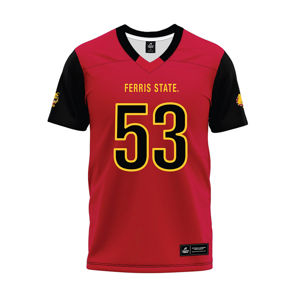 Ferris State - NCAA Football : Ryan Ross - Red Premium Football Jersey-0
