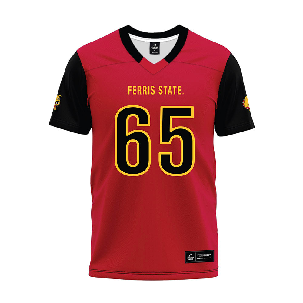 Ferris State - NCAA Football : Cory Pecynski - Red Premium Football Jersey-0