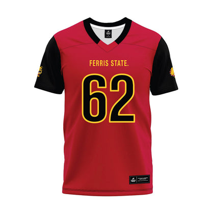 Ferris State - NCAA Football : Kaharri Caldwell - Red Premium Football Jersey-0