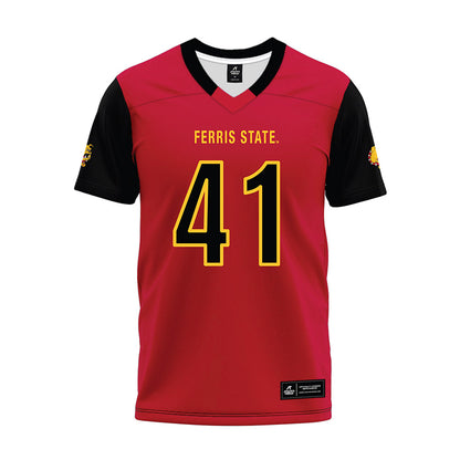 Ferris State - NCAA Football : Michael Bush - Red Premium Football Jersey-0