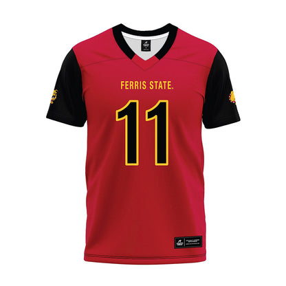 Ferris State - NCAA Football : Tyrone Fowler - Red Premium Football Jersey-0