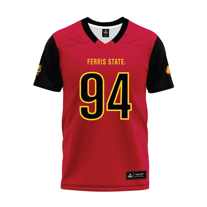 Ferris State - NCAA Football : Sio Saipaia - Red Premium Football Jersey-0