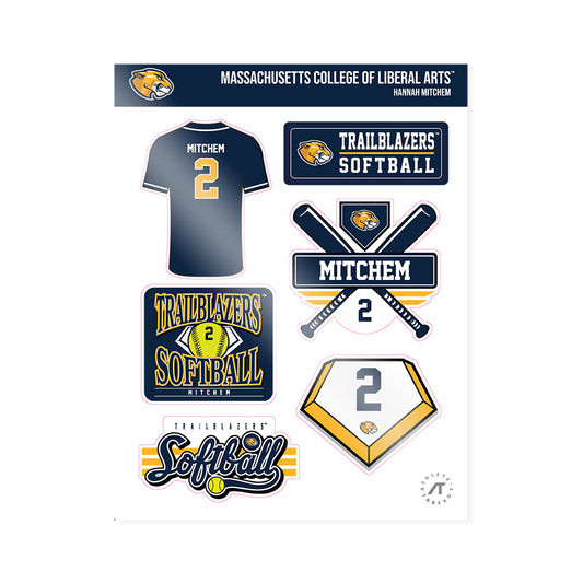 MCLA - NCAA Softball : Hannah Mitchem - Sticker Sheet-0