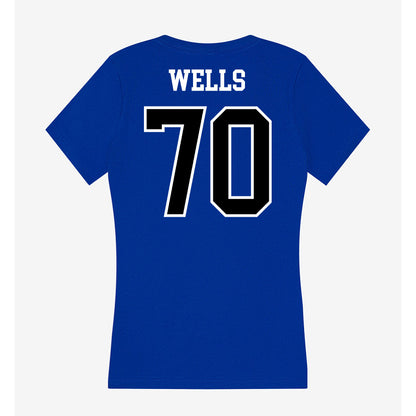 Westfield State - NCAA Football : Chandise Wells - Women's V-Neck T-Shirt-1