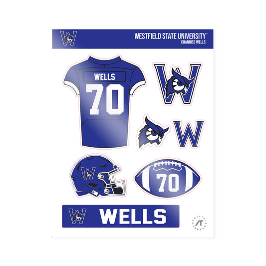 Westfield State - NCAA Football : Chandise Wells - Sticker Sheet-0