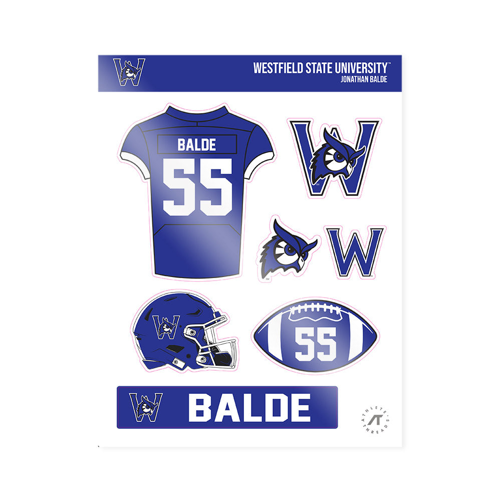 Westfield State - NCAA Football : Jonathan Balde - Sticker Sheet-0