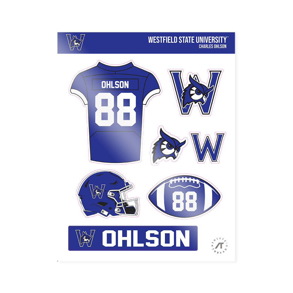 Westfield State - NCAA Football : Charles Ohlson - Sticker Sheet-0
